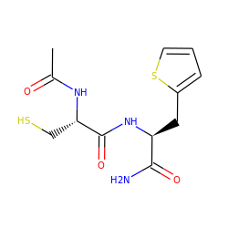 CC(=O)N[C@@H](CS)C(=O)N[C@@H](Cc1cccs1)C(N)=O ZINC000029555632