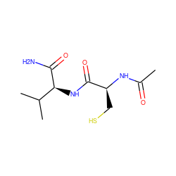 CC(=O)N[C@@H](CS)C(=O)N[C@H](C(N)=O)C(C)C ZINC000029556390