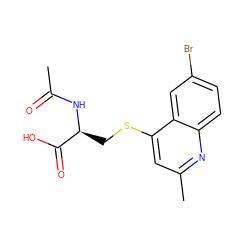 CC(=O)N[C@@H](CSc1cc(C)nc2ccc(Br)cc12)C(=O)O ZINC000002419940