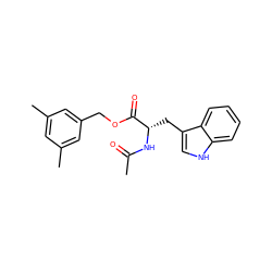 CC(=O)N[C@@H](Cc1c[nH]c2ccccc12)C(=O)OCc1cc(C)cc(C)c1 ZINC000013736192