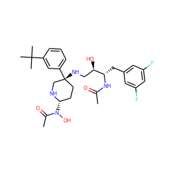 CC(=O)N[C@@H](Cc1cc(F)cc(F)c1)[C@H](O)CN[C@@]1(c2cccc(C(C)(C)C)c2)CC[C@H](N(O)C(C)=O)NC1 ZINC000049670067