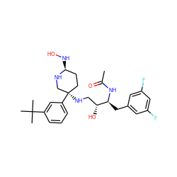 CC(=O)N[C@@H](Cc1cc(F)cc(F)c1)[C@H](O)CN[C@@]1(c2cccc(C(C)(C)C)c2)CC[C@H](NO)NC1 ZINC000045318361