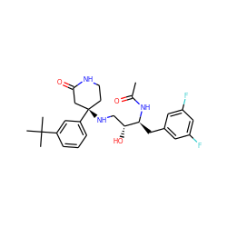 CC(=O)N[C@@H](Cc1cc(F)cc(F)c1)[C@H](O)CN[C@]1(c2cccc(C(C)(C)C)c2)CCNC(=O)C1 ZINC000045254264