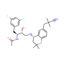 CC(=O)N[C@@H](Cc1cc(F)cc(F)c1)[C@H](O)CN[C@H]1CC(C)(C)Oc2ccc(CC(C)(C)C#N)cc21 ZINC000096282252