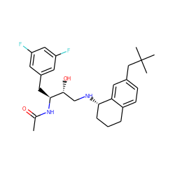 CC(=O)N[C@@H](Cc1cc(F)cc(F)c1)[C@H](O)CN[C@H]1CCCc2ccc(CC(C)(C)C)cc21 ZINC000096282253