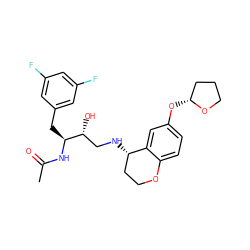 CC(=O)N[C@@H](Cc1cc(F)cc(F)c1)[C@H](O)CN[C@H]1CCOc2ccc(O[C@@H]3CCCO3)cc21 ZINC000096282236