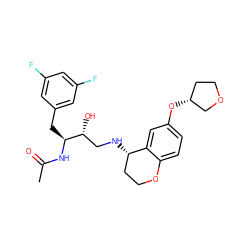 CC(=O)N[C@@H](Cc1cc(F)cc(F)c1)[C@H](O)CN[C@H]1CCOc2ccc(O[C@@H]3CCOC3)cc21 ZINC000096282238