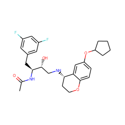 CC(=O)N[C@@H](Cc1cc(F)cc(F)c1)[C@H](O)CN[C@H]1CCOc2ccc(OC3CCCC3)cc21 ZINC000096282241