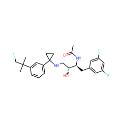 CC(=O)N[C@@H](Cc1cc(F)cc(F)c1)[C@H](O)CNC1(c2cccc(C(C)(C)CF)c2)CC1 ZINC000064528471