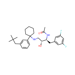 CC(=O)N[C@@H](Cc1cc(F)cc(F)c1)[C@H](O)CNC1(c2cccc(CC(C)(C)C)c2)CCCCC1 ZINC000064541110