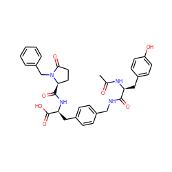 CC(=O)N[C@@H](Cc1ccc(O)cc1)C(=O)NCc1ccc(C[C@H](NC(=O)[C@@H]2CCC(=O)N2Cc2ccccc2)C(=O)O)cc1 ZINC000027854997