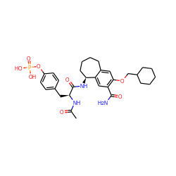 CC(=O)N[C@@H](Cc1ccc(OP(=O)(O)O)cc1)C(=O)N[C@H]1CCCCc2cc(OCC3CCCCC3)c(C(N)=O)cc21 ZINC000027214913