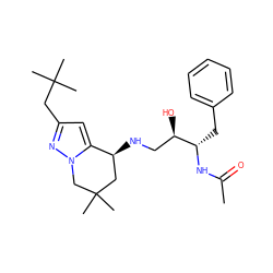 CC(=O)N[C@@H](Cc1ccccc1)[C@H](O)CN[C@H]1CC(C)(C)Cn2nc(CC(C)(C)C)cc21 ZINC000095575582