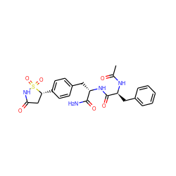 CC(=O)N[C@@H](Cc1ccccc1)C(=O)N[C@@H](Cc1ccc([C@@H]2CC(=O)NS2(=O)=O)cc1)C(N)=O ZINC000013674403