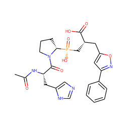 CC(=O)N[C@@H](Cc1cnc[nH]1)C(=O)N1CCC[C@@H]1[P@](=O)(O)C[C@@H](Cc1cc(-c2ccccc2)no1)C(=O)O ZINC000014976300