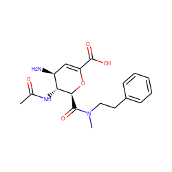 CC(=O)N[C@@H]1[C@@H](N)C=C(C(=O)O)O[C@H]1C(=O)N(C)CCc1ccccc1 ZINC000013778759