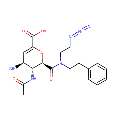 CC(=O)N[C@@H]1[C@@H](N)C=C(C(=O)O)O[C@H]1C(=O)N(CCN=[N+]=[N-])CCc1ccccc1 ZINC000013778766