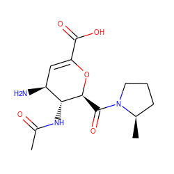 CC(=O)N[C@@H]1[C@@H](N)C=C(C(=O)O)O[C@H]1C(=O)N1CCC[C@H]1C ZINC000013778796