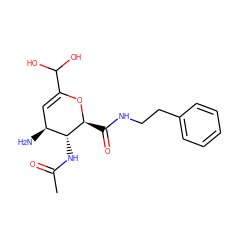 CC(=O)N[C@@H]1[C@@H](N)C=C(C(O)O)O[C@H]1C(=O)NCCc1ccccc1 ZINC000013802894