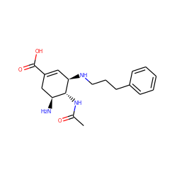 CC(=O)N[C@@H]1[C@@H](N)CC(C(=O)O)=C[C@H]1NCCCc1ccccc1 ZINC000027094262