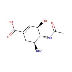 CC(=O)N[C@@H]1[C@@H](N)CC(C(=O)O)=C[C@H]1O ZINC000003833958