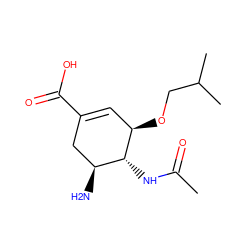 CC(=O)N[C@@H]1[C@@H](N)CC(C(=O)O)=C[C@H]1OCC(C)C ZINC000004134485