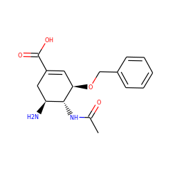 CC(=O)N[C@@H]1[C@@H](N)CC(C(=O)O)=C[C@H]1OCc1ccccc1 ZINC000003833964