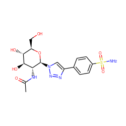 CC(=O)N[C@@H]1[C@@H](O)[C@H](O)[C@@H](CO)O[C@H]1n1cc(-c2ccc(S(N)(=O)=O)cc2)nn1 ZINC000029134278