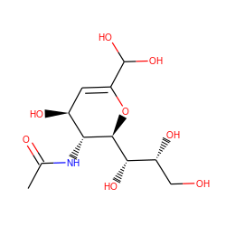 CC(=O)N[C@@H]1[C@@H](O)C=C(C(O)O)O[C@H]1[C@@H](O)[C@H](O)CO ZINC000013802915