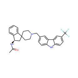 CC(=O)N[C@@H]1CC2(CCN(Cc3ccc4[nH]c5ccc(C(F)(F)F)cc5c4c3)CC2)c2ccccc21 ZINC000073224418