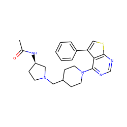 CC(=O)N[C@@H]1CCN(CC2CCN(c3ncnc4scc(-c5ccccc5)c34)CC2)C1 ZINC000146503661