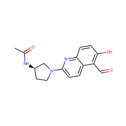 CC(=O)N[C@@H]1CCN(c2ccc3c(C=O)c(O)ccc3n2)C1 ZINC000221064163