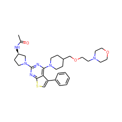 CC(=O)N[C@@H]1CCN(c2nc(N3CCC(COCCN4CCOCC4)CC3)c3c(-c4ccccc4)csc3n2)C1 ZINC000146345278