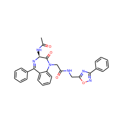 CC(=O)N[C@@H]1N=C(c2ccccc2)c2ccccc2N(CC(=O)NCc2nc(-c3ccccc3)no2)C1=O ZINC000028759610