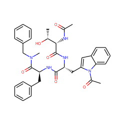 CC(=O)N[C@H](C(=O)N[C@H](Cc1cc2ccccc2n1C(C)=O)C(=O)N[C@@H](Cc1ccccc1)C(=O)N(C)Cc1ccccc1)[C@@H](C)O ZINC000027703873