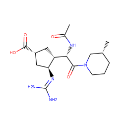 CC(=O)N[C@H](C(=O)N1CCC[C@@H](C)C1)[C@H]1C[C@@H](C(=O)O)C[C@@H]1N=C(N)N ZINC000013560254