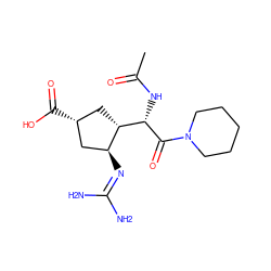 CC(=O)N[C@H](C(=O)N1CCCCC1)[C@H]1C[C@@H](C(=O)O)C[C@@H]1N=C(N)N ZINC000013560244