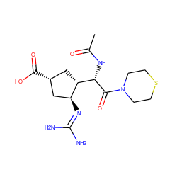 CC(=O)N[C@H](C(=O)N1CCSCC1)[C@H]1C[C@@H](C(=O)O)C[C@@H]1N=C(N)N ZINC000013560262