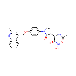 CC(=O)N[C@H](C(=O)NO)[C@H]1CCN(c2ccc(OCc3cc(C)nc4ccccc34)cc2)C1=O ZINC000013490347