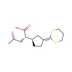 CC(=O)N[C@H](C(=O)O)[C@@H]1CCC(=C2SCCCS2)C1 ZINC000029560483