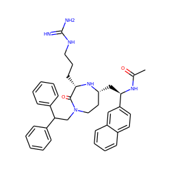 CC(=O)N[C@H](C[C@@H]1CCN(CC(c2ccccc2)c2ccccc2)C(=O)[C@H](CCCNC(=N)N)N1)c1ccc2ccccc2c1 ZINC001772628889