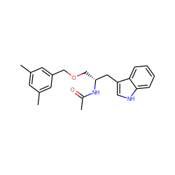 CC(=O)N[C@H](COCc1cc(C)cc(C)c1)Cc1c[nH]c2ccccc12 ZINC000028087485