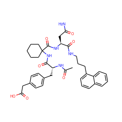 CC(=O)N[C@H](Cc1ccc(CC(=O)O)cc1)C(=O)NC1(C(=O)N[C@@H](CC(N)=O)C(=O)NCCCc2cccc3ccccc23)CCCCC1 ZINC000027094627