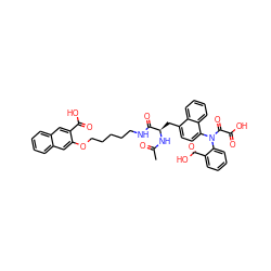 CC(=O)N[C@H](Cc1ccc(N(C(=O)C(=O)O)c2ccccc2C(=O)O)c2ccccc12)C(=O)NCCCCCOc1cc2ccccc2cc1C(=O)O ZINC000027100744