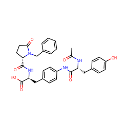 CC(=O)N[C@H](Cc1ccc(O)cc1)C(=O)Nc1ccc(C[C@H](NC(=O)[C@@H]2CCC(=O)N2Cc2ccccc2)C(=O)O)cc1 ZINC000027849919