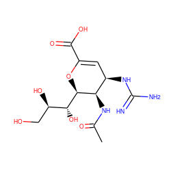 CC(=O)N[C@H]1[C@@H]([C@H](O)[C@H](O)CO)OC(C(=O)O)=C[C@H]1NC(=N)N ZINC000003831612