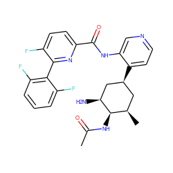 CC(=O)N[C@H]1[C@@H](N)C[C@@H](c2ccncc2NC(=O)c2ccc(F)c(-c3c(F)cccc3F)n2)C[C@H]1C ZINC000149225390