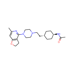 CC(=O)N[C@H]1CC[C@H](CCN2CCN(c3nc(C)cc4c3CCO4)CC2)CC1 ZINC000261178380