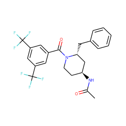 CC(=O)N[C@H]1CCN(C(=O)c2cc(C(F)(F)F)cc(C(F)(F)F)c2)[C@H](Cc2ccccc2)C1 ZINC000029393389