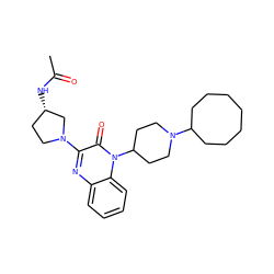 CC(=O)N[C@H]1CCN(c2nc3ccccc3n(C3CCN(C4CCCCCCC4)CC3)c2=O)C1 ZINC000114764097